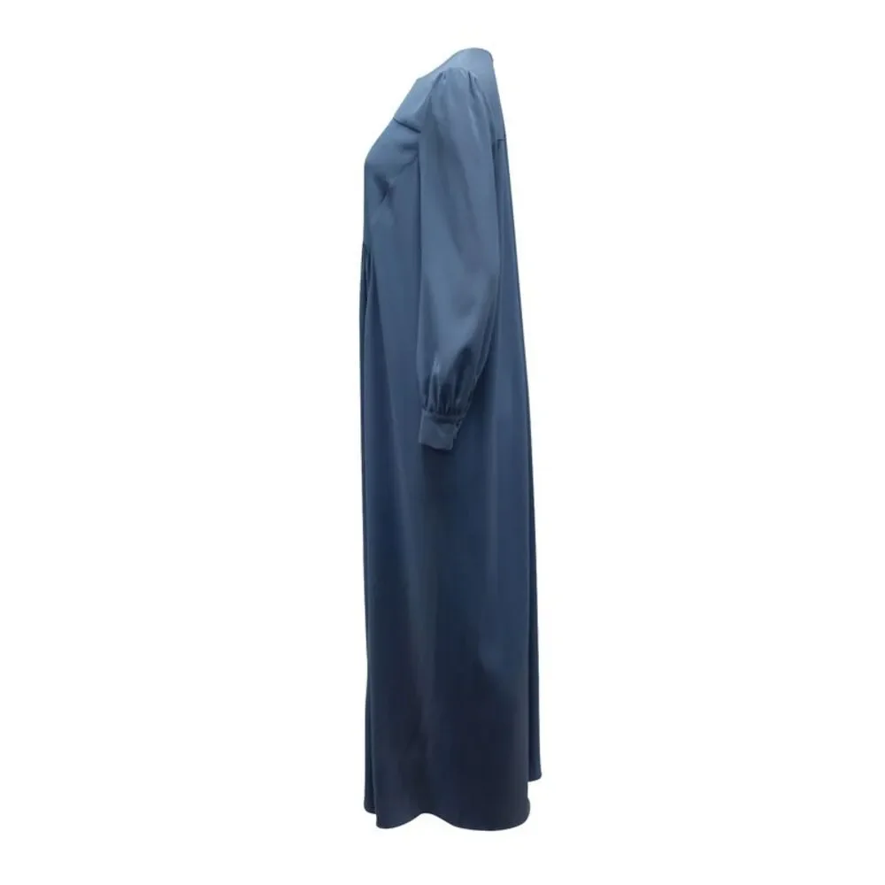 Co Long Sleeve Maxi Dress in Blue Triacetate - Picture 2 of 5